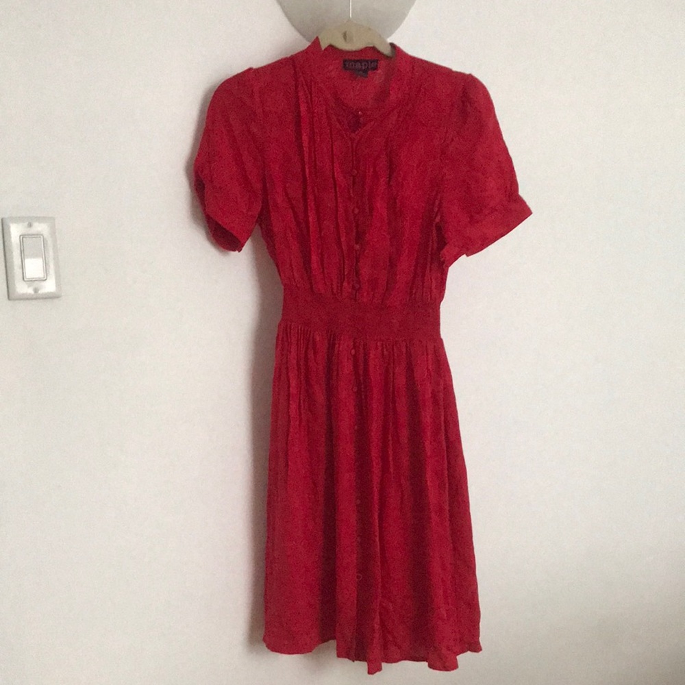 Silk Anthropologie red dress